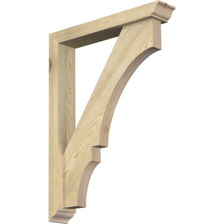 Ekena Millwork Balboa Traditional Rough Sawn Bracket w/ Offset Brace, Douglas Fir, 4"W x 22"D x 30"H BKT0402X22X30BOA01RDF